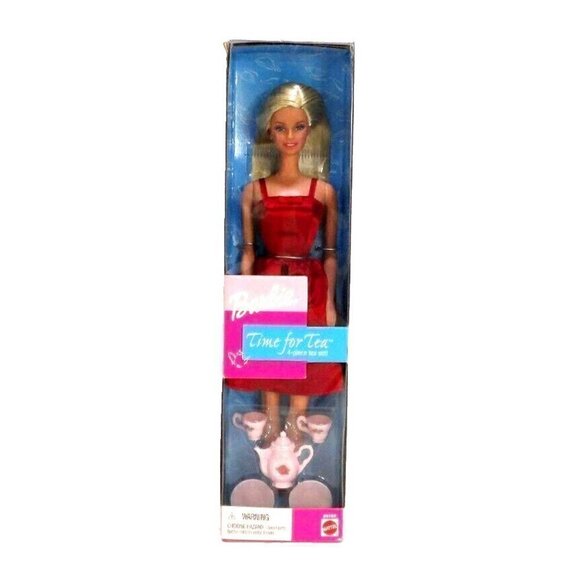 BARBIE doll Time For Tea includes 4 piece tea set MATTEL 2000, NEW - Picture 1 of 2
